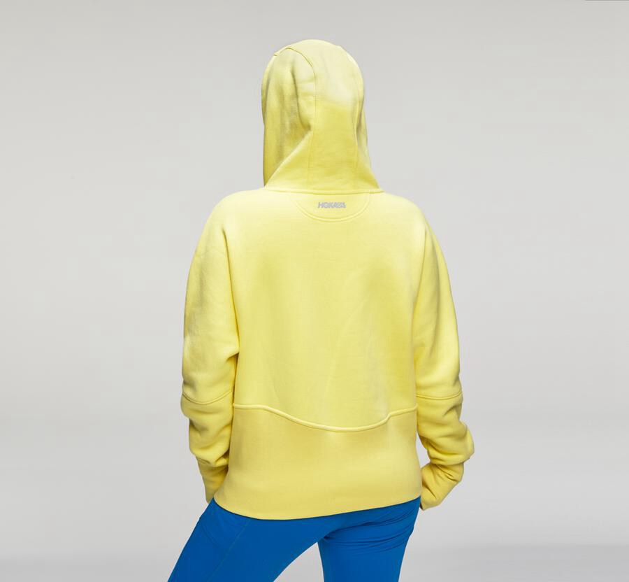 Hoka One One Womens Hoodie - Performance - Yellow - HXMT76254